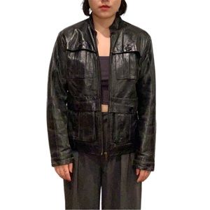 Vintage 90s black leather jacket